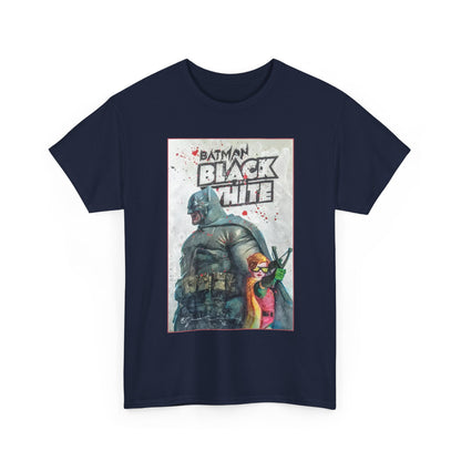 Batman: Black & White T-Shirt - Bill Sienkiewicz Art - Dark Knight Returns - Batman & Robin (Carrie Kelley) - DC Comics