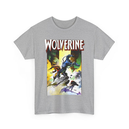 Wolverine T-Shirt - Mike Mignola Art - Jungle Adventure - Savage Land Story - Vs A Dinosaur - Logan, X-Men Member - Marvel Comics
