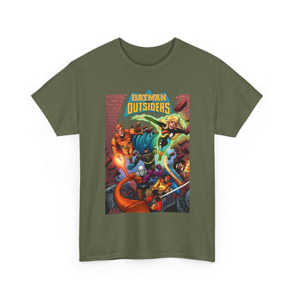 Batman & the Outsiders T-Shirt - Jim Aparo Art - Metamorpho, Katana, Halo, Black Lightning, Geo-Force - DC Comics