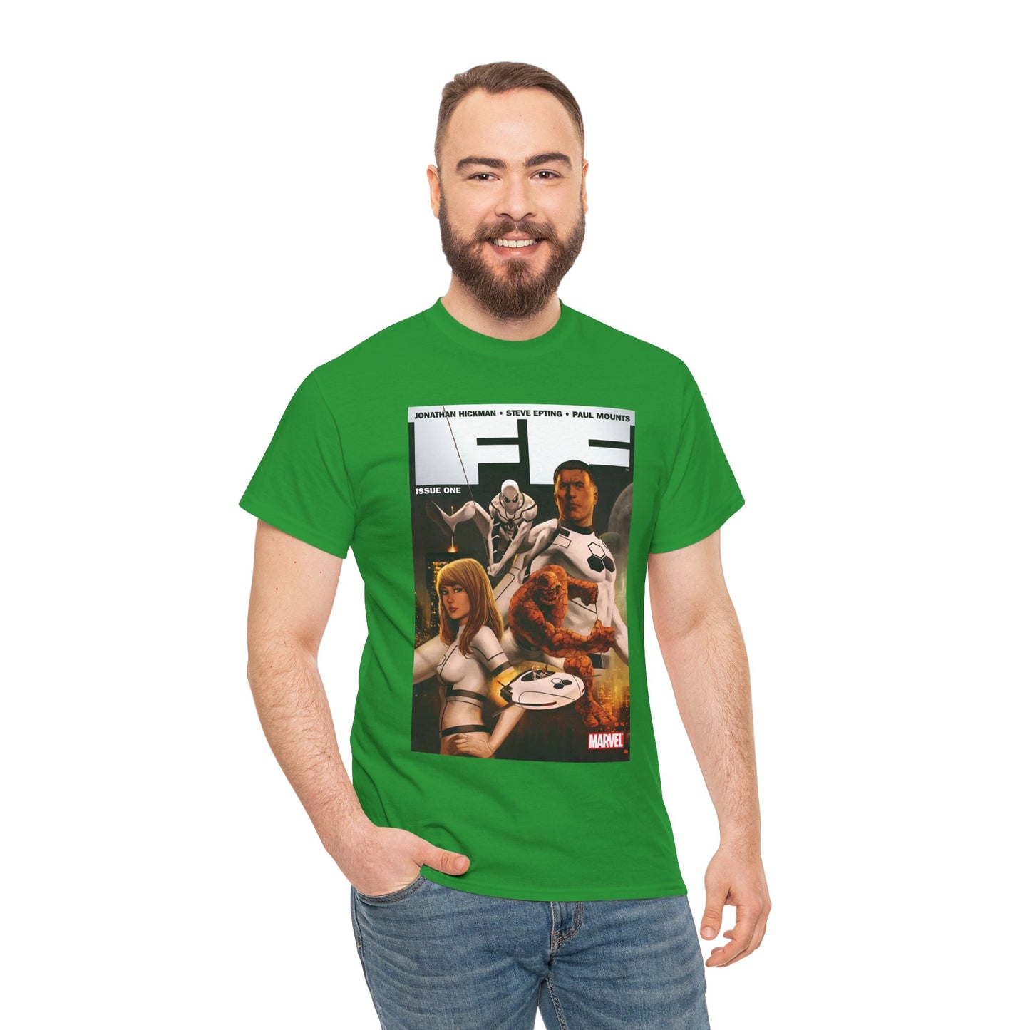 FF #1 T-Shirt - Steve Epting Art - Fantastic Four/Future Foundation - Spider-Man, Mr. Fantastic, Invisible Woman, The Thing - Marvel Comics