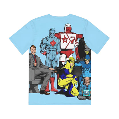 Justice League International All Over Print Tee (Polyester) - Kevin Maguire Art - DC Comics