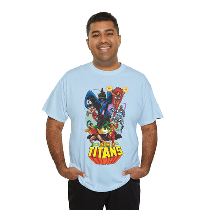 New Teen Titans T-Shirt - George Perez Art - Raven, Cyborg, Robin, Starfire, Wonder Girl, Changeling - DC Comics