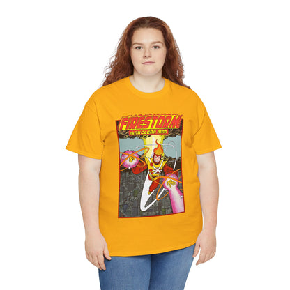 Firestorm the Nuclear Man T-Shirt - George Perez JLA Postcard Art 1980s - DC Comics - Justice League of America Member