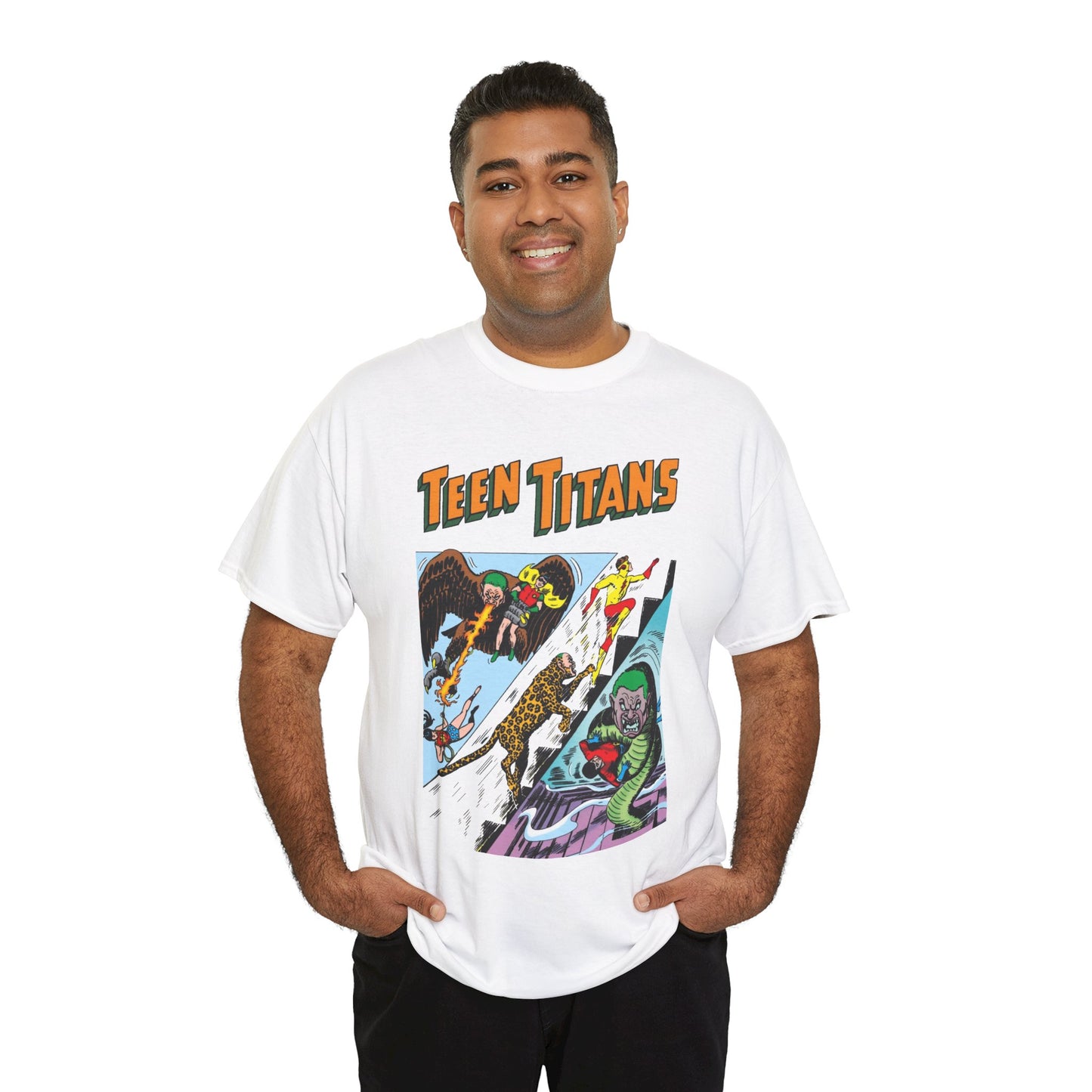 Teen Titans T-Shirt - Nick Cardy Art - #1 Cover Art - Robin, Wonder Girl, Kid Flash, Aqualad - DC Comics