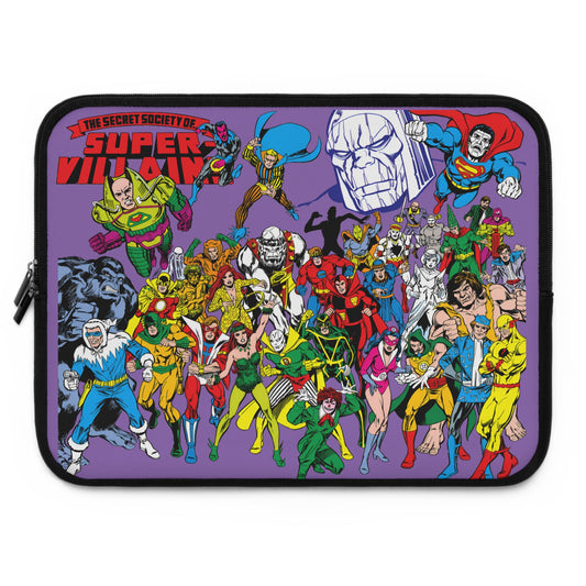 Secret Society of Super-Villains Laptop Sleeve (15" or 17") - Captain Cold, Grodd, Darkseid, Lex Luthor, Cheetah, Poison Ivy, Bizarro - DC Comics