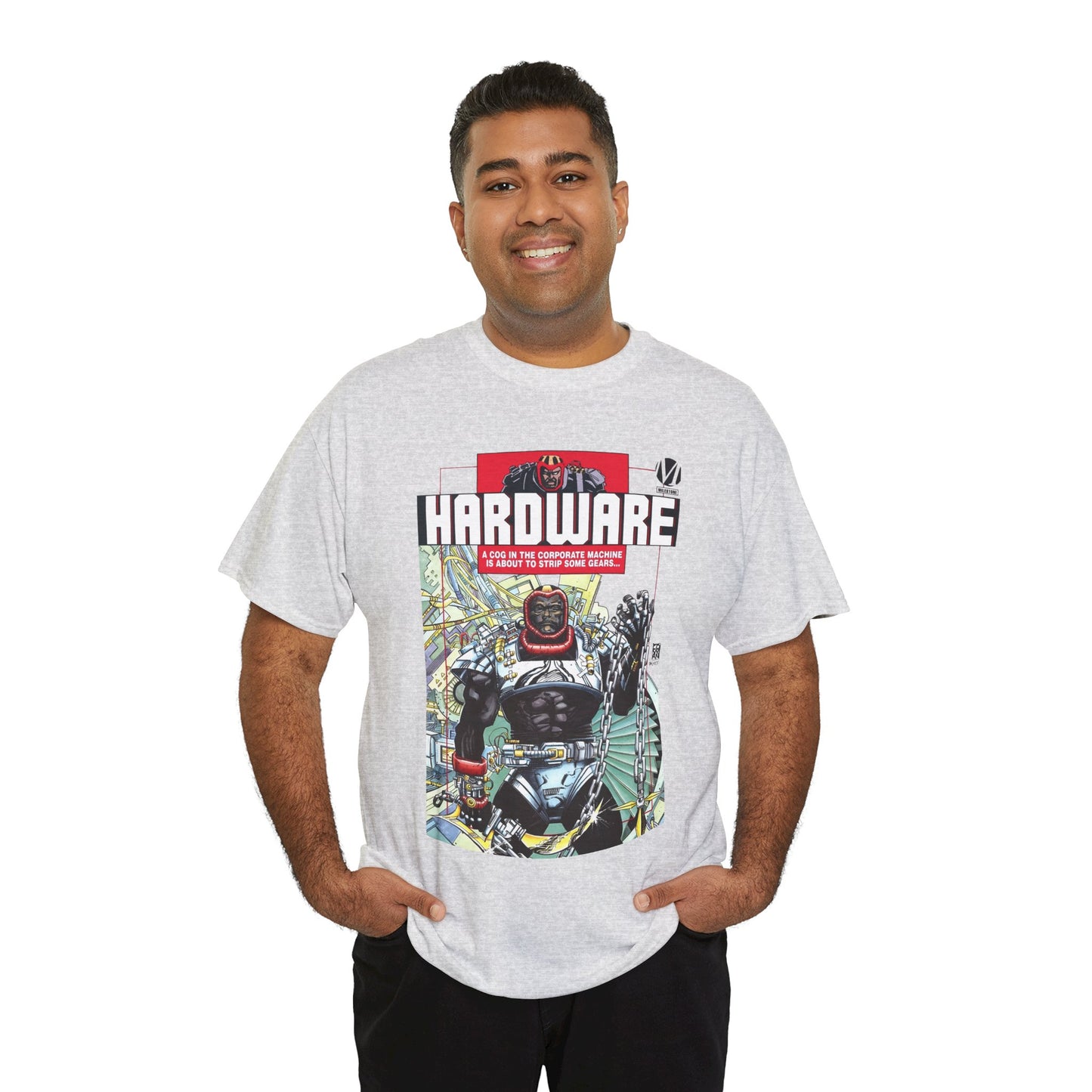Hardware T-Shirt - Denys Cowan Art - Curtis Metcalf Vs Edwin Alva - Milestone Media - DC Comics