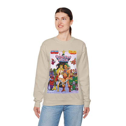 He-Man & She-Ra Christmas Crewneck Sweatshirt - Masters of the Universe, Princess of Power - Filmation Holiday Special