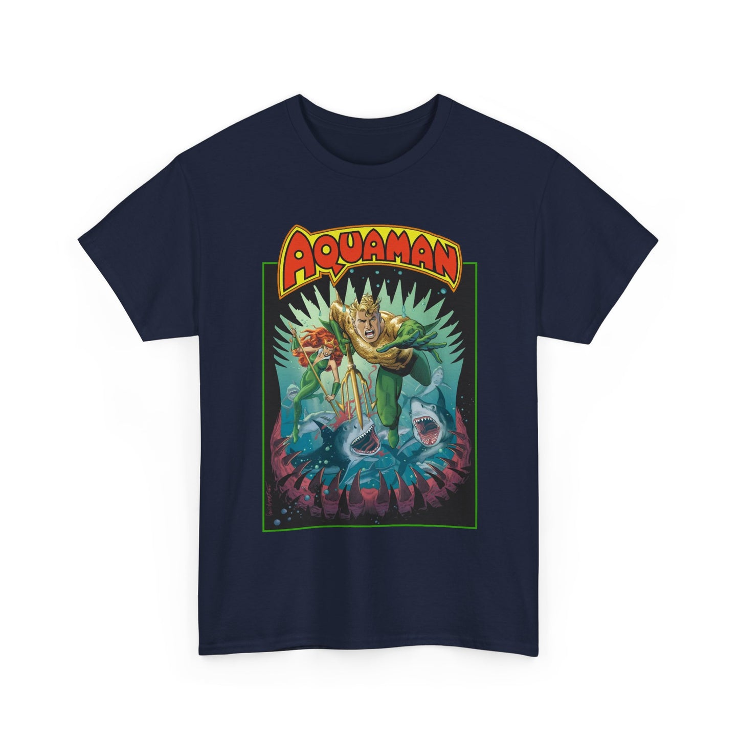 Aquaman T-Shirt - José Luis García-López Art - 80th Anniversary Variant Cover - Arthur Curry, Mera, Bronze Age Look - DC Comics