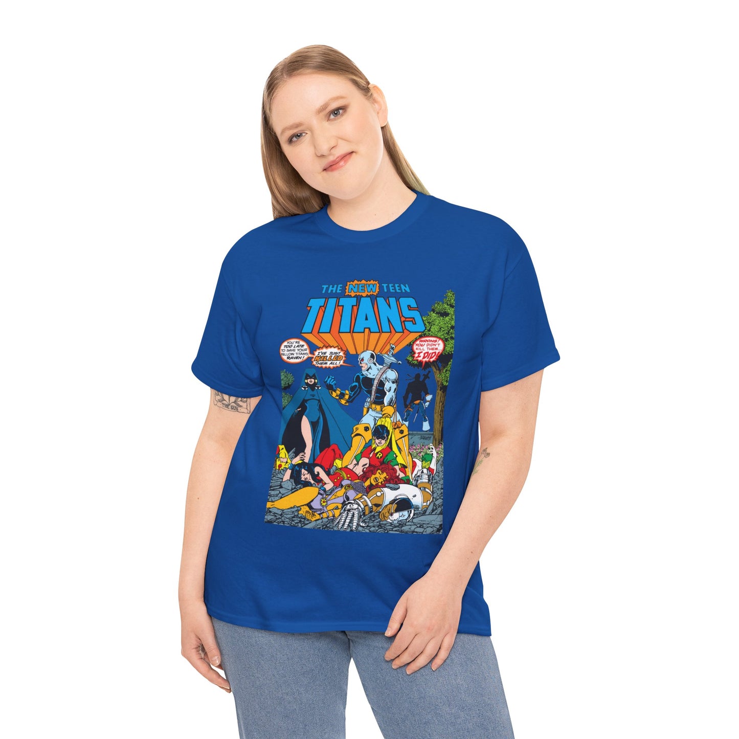 New Teen Titans T-Shirt - George Perez Art - #2 Cover Art - Deathstroke & Ravager - DC Comics