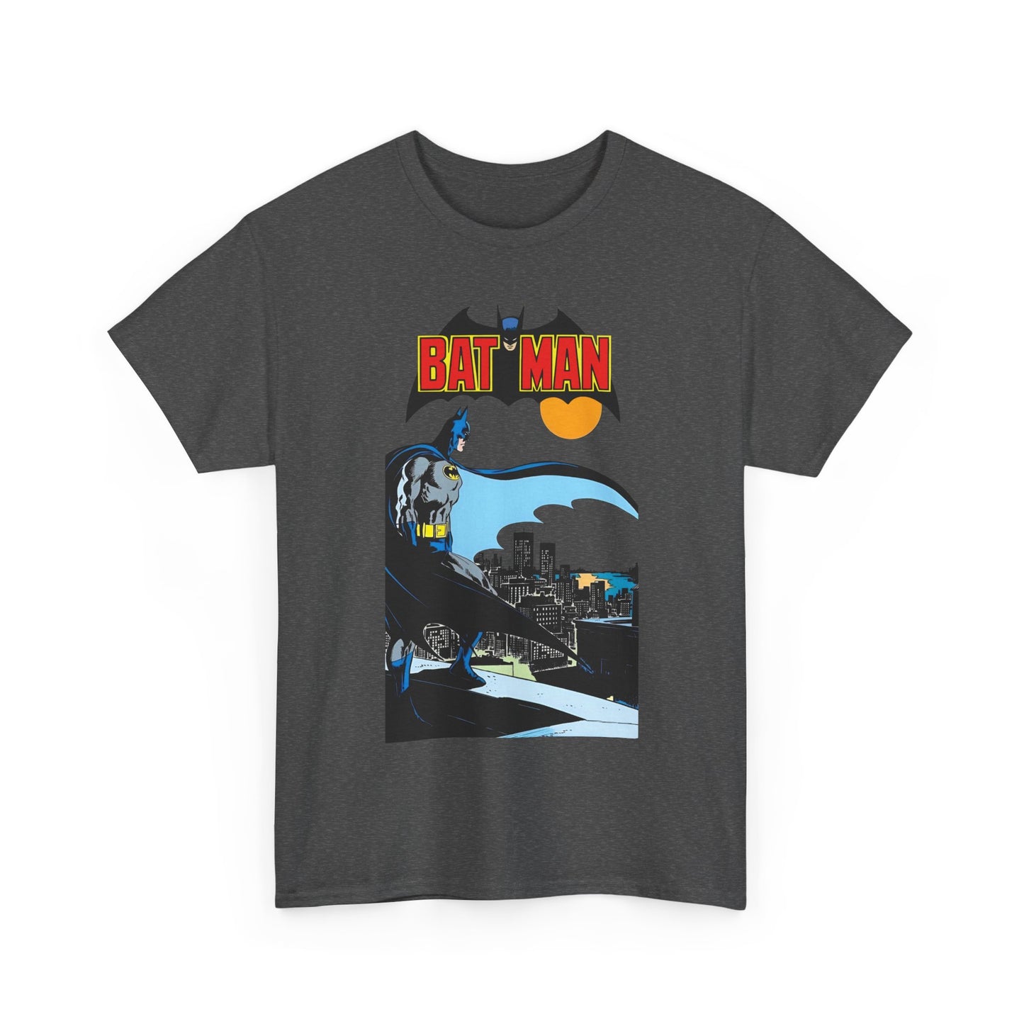 Batman T-Shirt - Jim Aparo Art - Dark Knight Looking Over Gotham City - Bronze Age Art - DC Comics