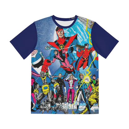 Legion of Super-Heroes All-Over Print Tee (Polyester) - George Perez Art - DC Comics (IMPROVED PLACEMENT AND PRINTING TECHNIQUES)
