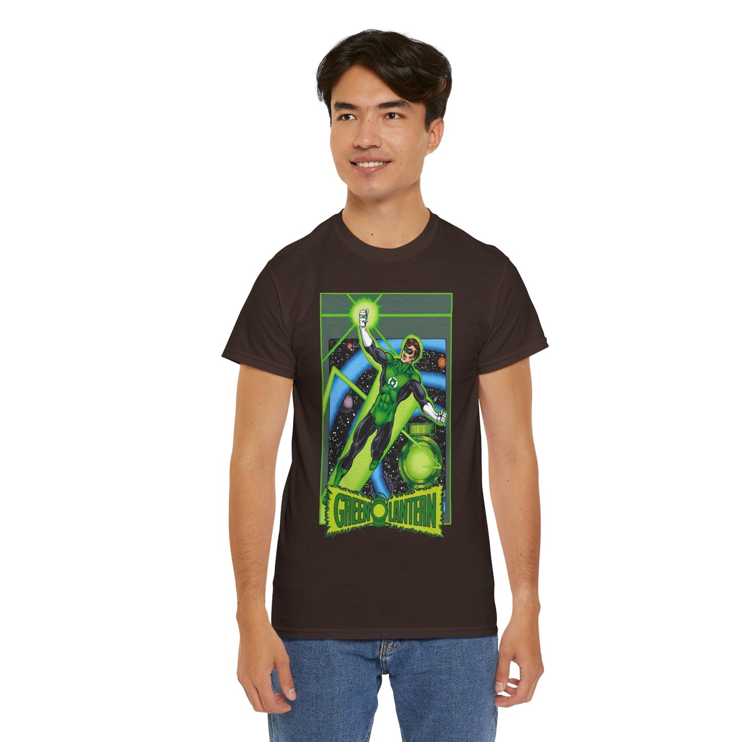 Green Lantern T-Shirt - George Perez JLA Postcard Art - DC Comics - Hal Jordan - Sector 2814 - Justice League Member