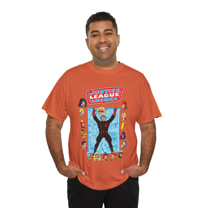 Justice League of America T-Shirt - George Perez Art - Justice Society, All-Star Squadron Team-Up DC Comics