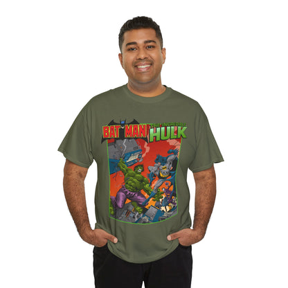 Batman Vs Incredible Hulk T-Shirt - DC Comics & Marvel - Joker - 1970s Team-Up