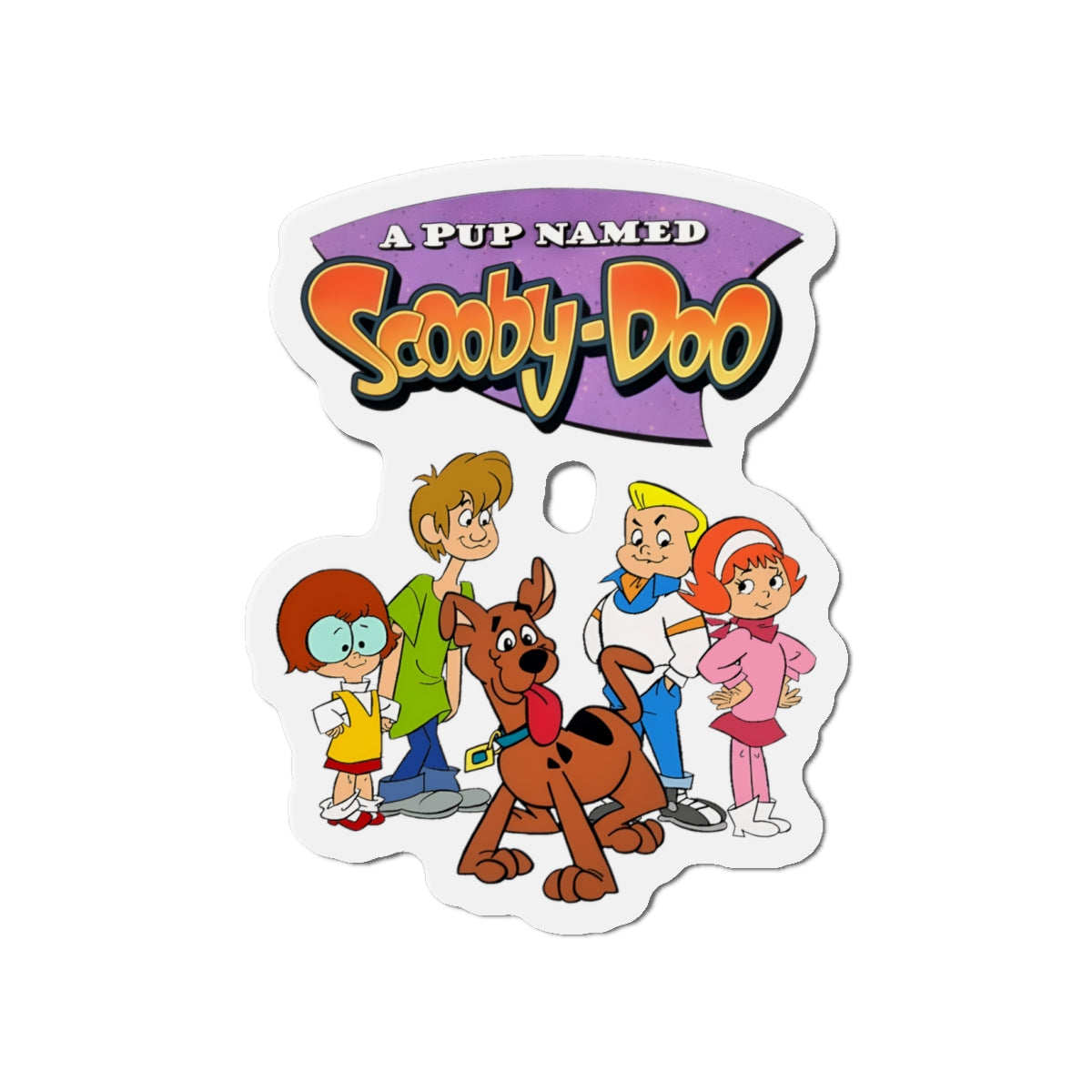 A Pup Named Scooby-Doo Die-Cut Magnet - Shaggy, Fred, Daphne, Velma - Mystery, Inc - Hanna-Barbera Cartoon - 3", 4", 5", 6"