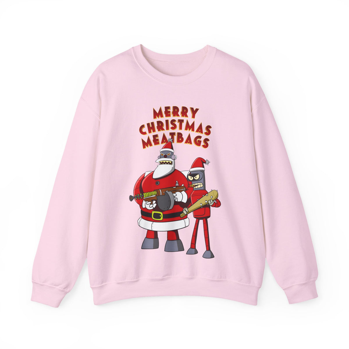 Robot Santa Claus & Bender Futurama Christmas Heavy Blend Crewneck Sweatshirt