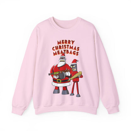 Robot Santa Claus & Bender Futurama Christmas Heavy Blend Crewneck Sweatshirt