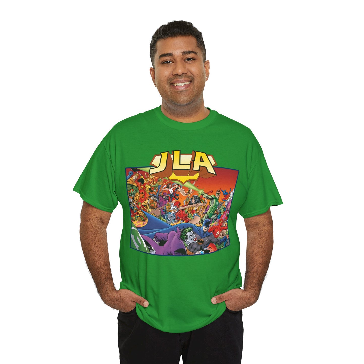JLA: The Nail T-Shirt - Alan Davis Art - Green Lantern, Batman, Wonder Woman, Flash - DC Comics