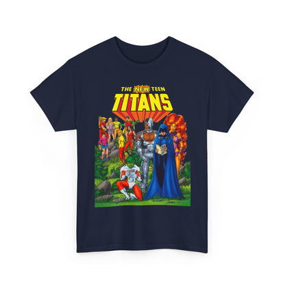 New Teen Titans T-Shirt - George Perez Art - Rare Promo Art - Titans Old & New - DC Comics