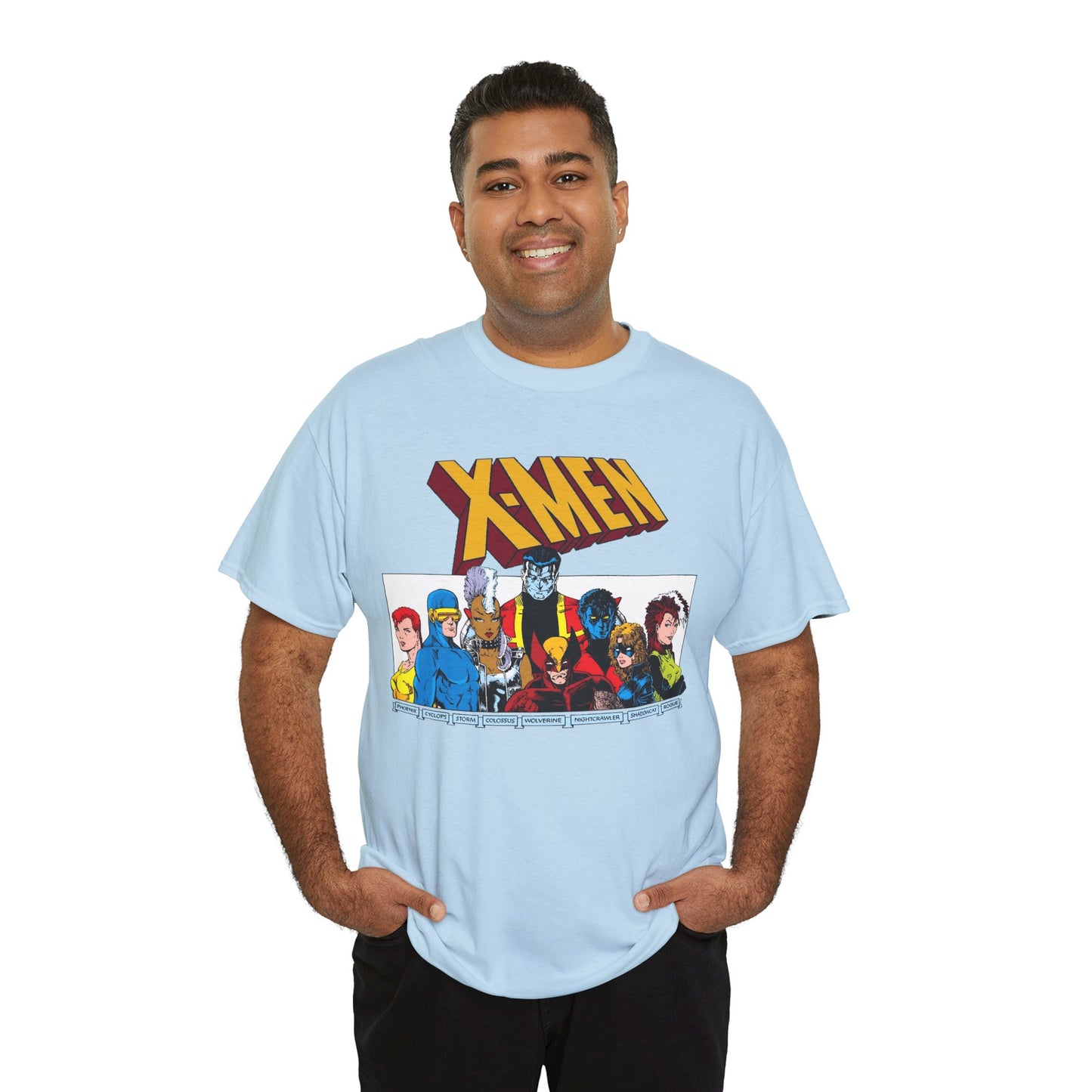 X-Men T-Shirt - Arthur Adams Art - Cyclops, Nightcrawler, Storm, Wolverine, Shadowcat, Phoenix (Rachel Summers), Colossus, Rogue - Marvel Comics