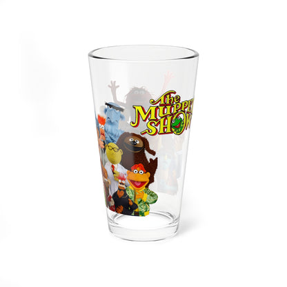The Muppet Show Pint Glass 16oz Jim Henson Cartoon Kermit Miss Piggy Fozzie Gonzo Animal Beaker Retro 70s Variety TV Show Vintage Fan Gift