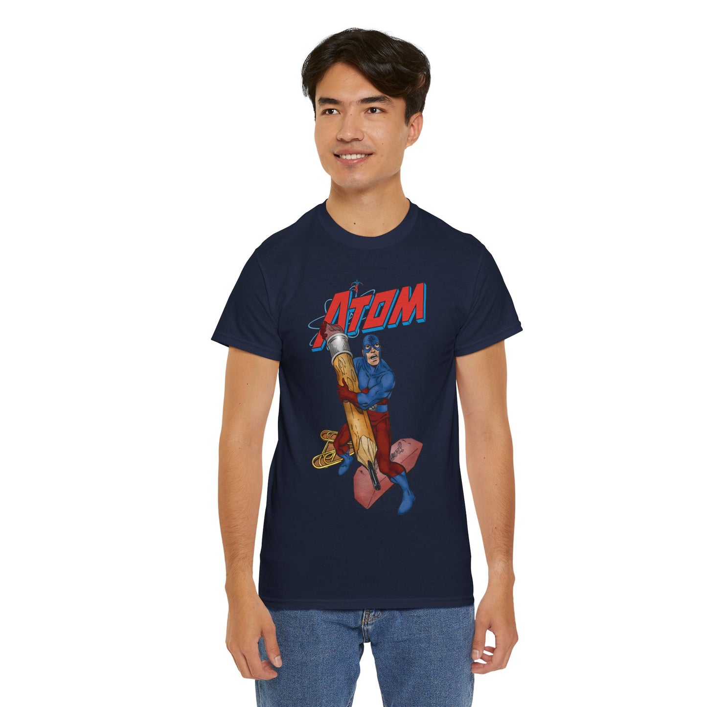 Atom T-Shirt - John Byrne Art - Ray Palmer, Justice League Member - Professor at Ivy University - DC Comics