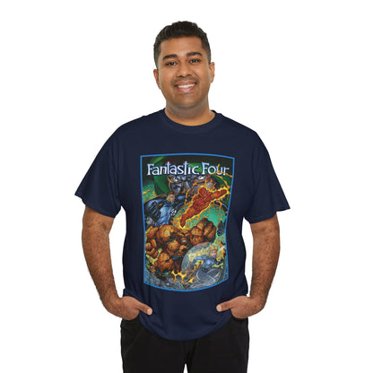 Fantastic Four T-Shirt - Jim Lee Art - The Thing, Human Torch, Reed Richards, Invisible Woman - Marvel Comics - Heroes Reborn