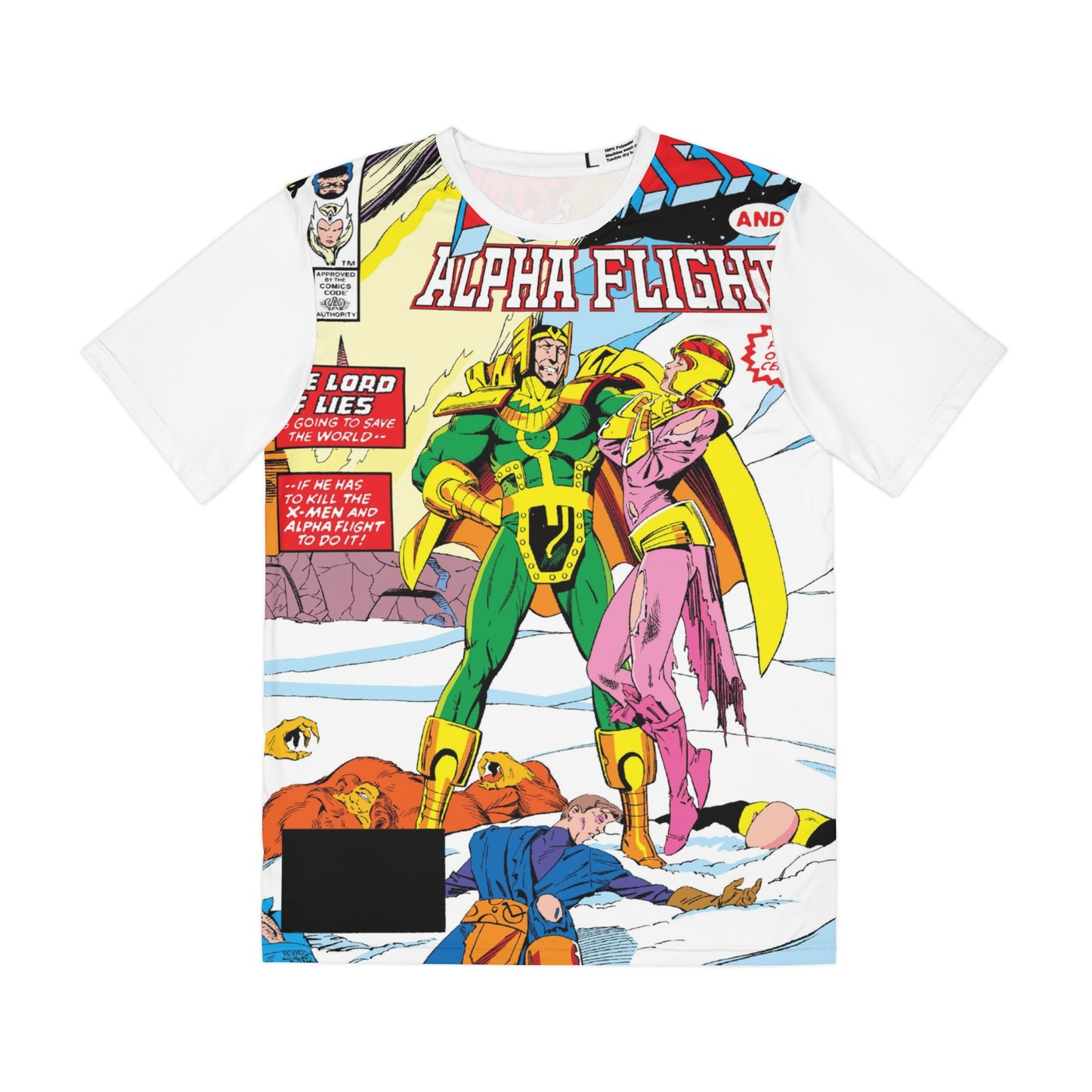 X-Men/Alpha Flight #2 All Over Print Tee (Polyester) - Paul Smith Art - Loki Appearance - Marvel Comics