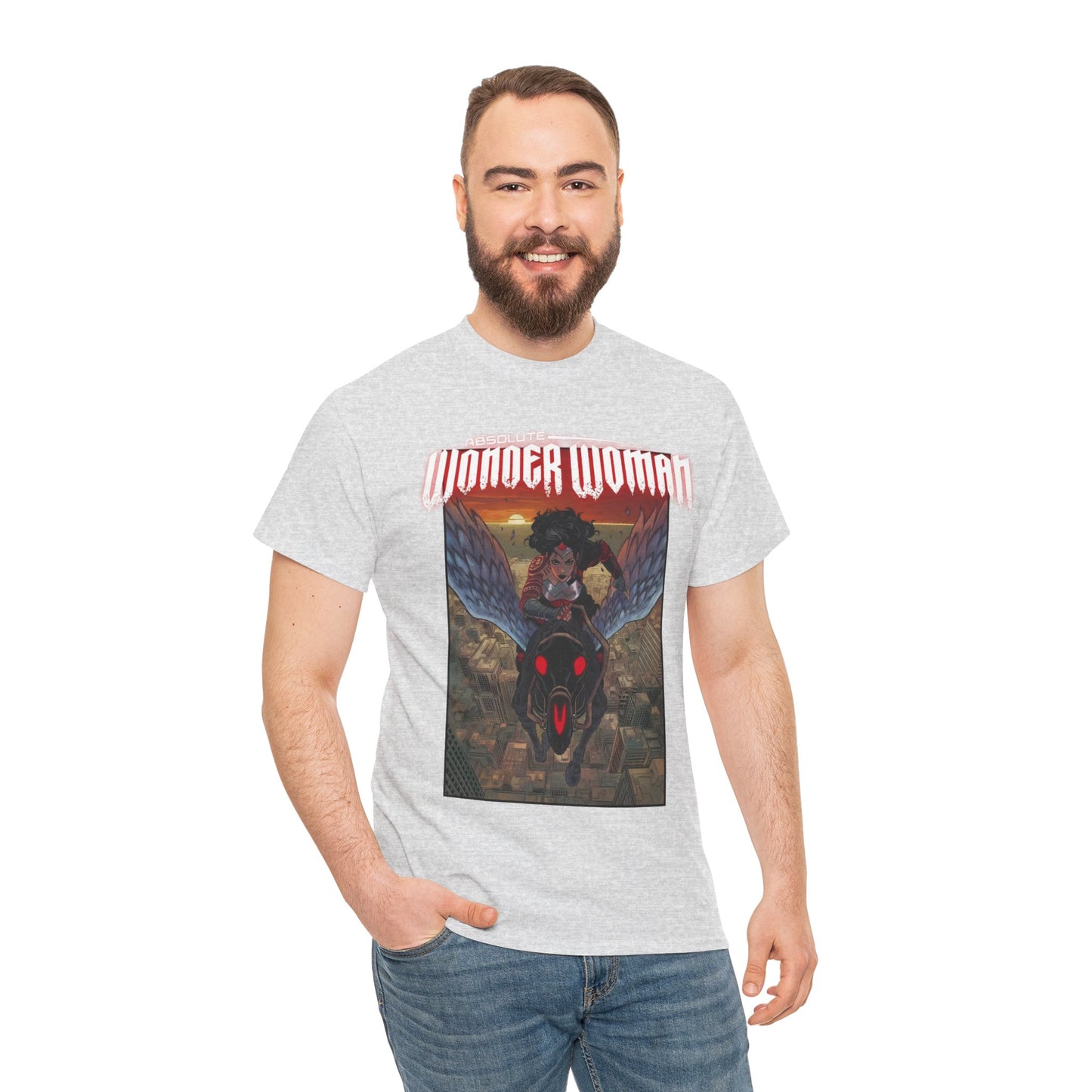 Absolute Wonder Woman T-Shirt - Hayden Sherman Art - DC Comics All-In - Raised in Hell by Circe - Riding Pegasus