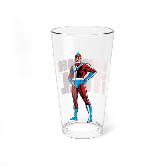 Commander Steel Pint Glass, 16oz - All-Star Squadron Member - DC Comics