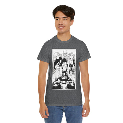Batman & the Outsiders T-Shirt - Kevin Maguire Art - Black & White - Black Lightning, Metamorpho, Halo, Looker, Katana, Geo-Force - DC Comics