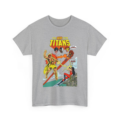 New Teen Titans T-Shirt - George Perez Art - Wonder Girl & Starfire Vs Hyperion - DC Comics