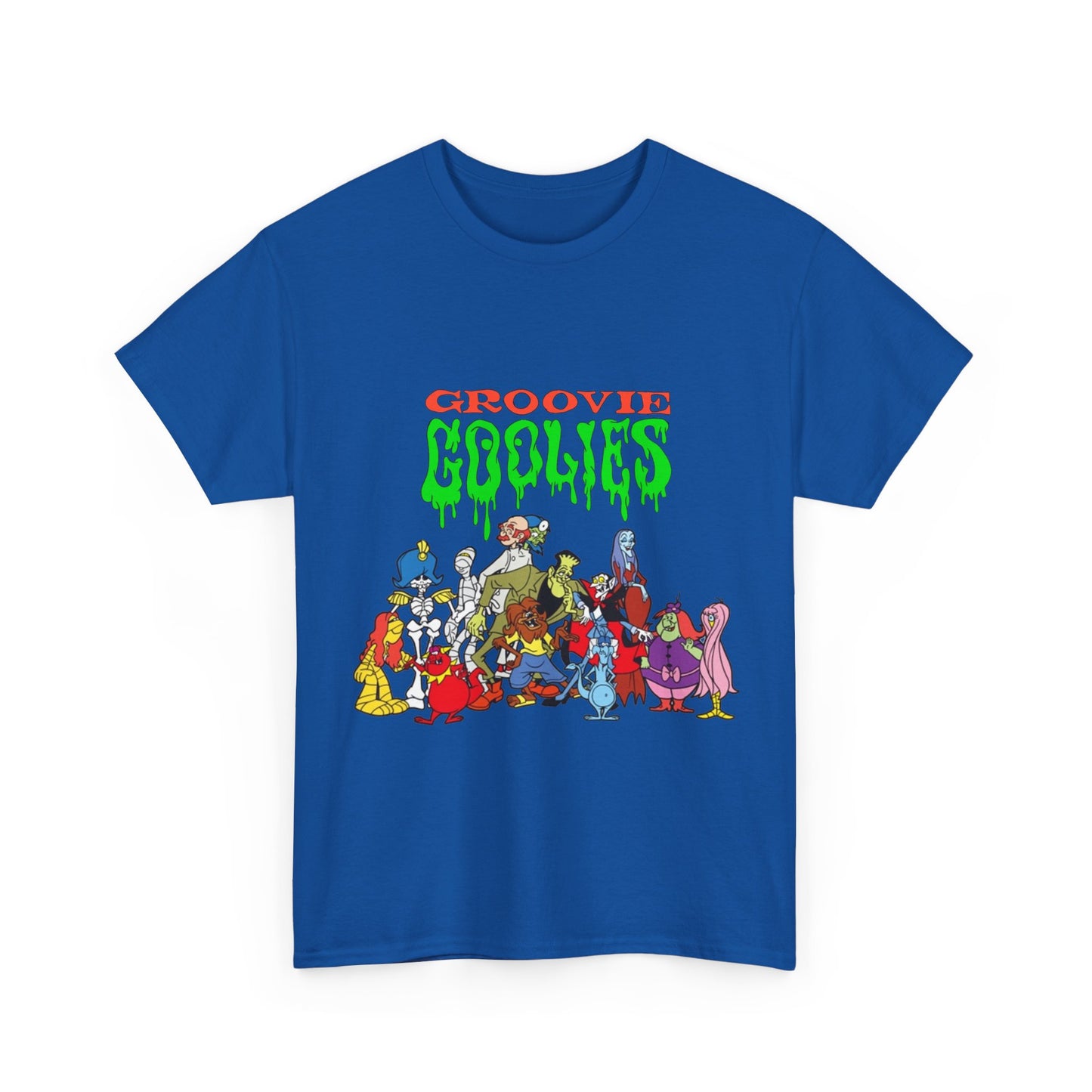 Groovie Goolies T-Shirt - The Monster Trio (Drac, Frankie, Wolfie) - Hagatha, Bella La Ghostly, Boneapart, Mummy - Horrible Hall on Horrible Drive - Filmation Cartoon