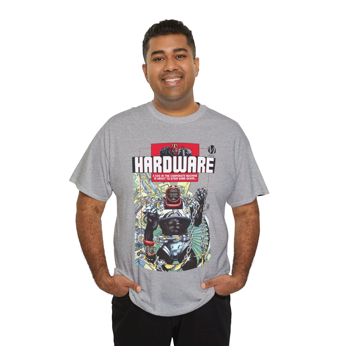 Hardware T-Shirt - Denys Cowan Art - Curtis Metcalf Vs Edwin Alva - Milestone Media - DC Comics