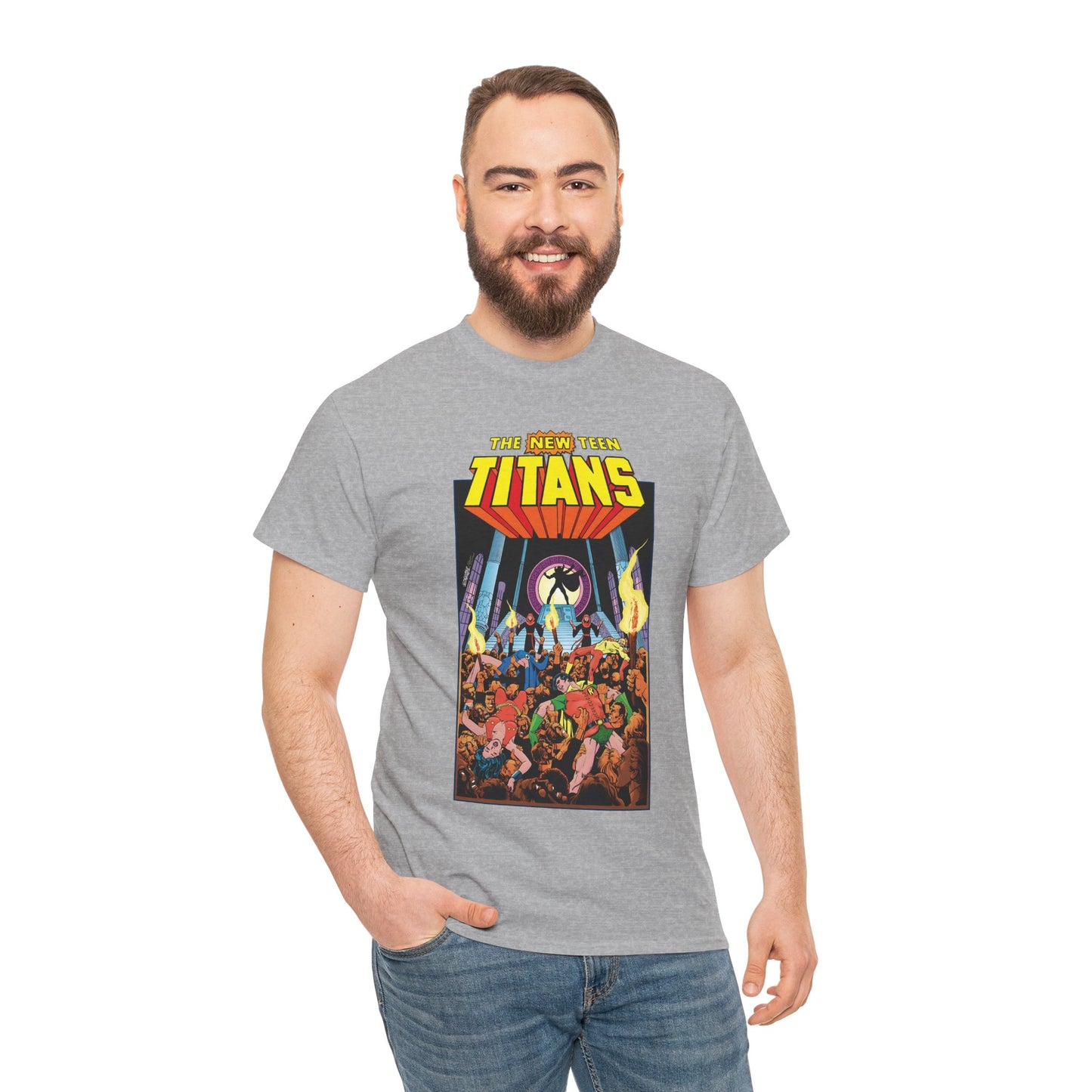 New Teen Titans T-Shirt - George Perez Art - #22 Cover - Wonder Girl, Robin, Raven, Kid Flash - Brother Blood Story - DC Comics