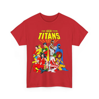 New Teen Titans T-Shirt - George Perez Art - Robin, Wonder Girl, Starfire, Raven, Cyborg, Speedy, Aqualad - DC Comics