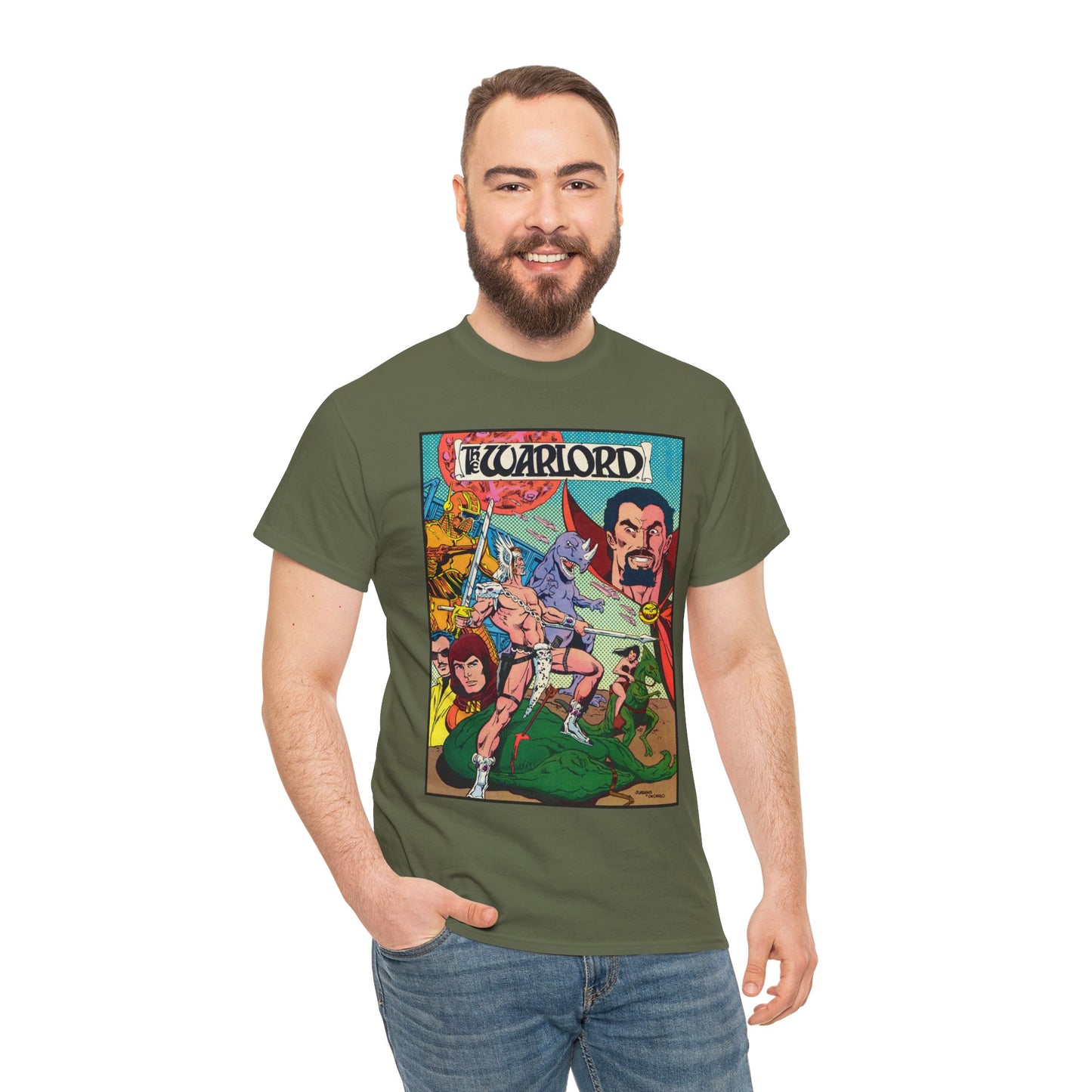 Warlord T-Shirt - Dan Jurgens Art - Travis Morgan, Skartaris, Deimos - Sword & Sorcery - DC Comics