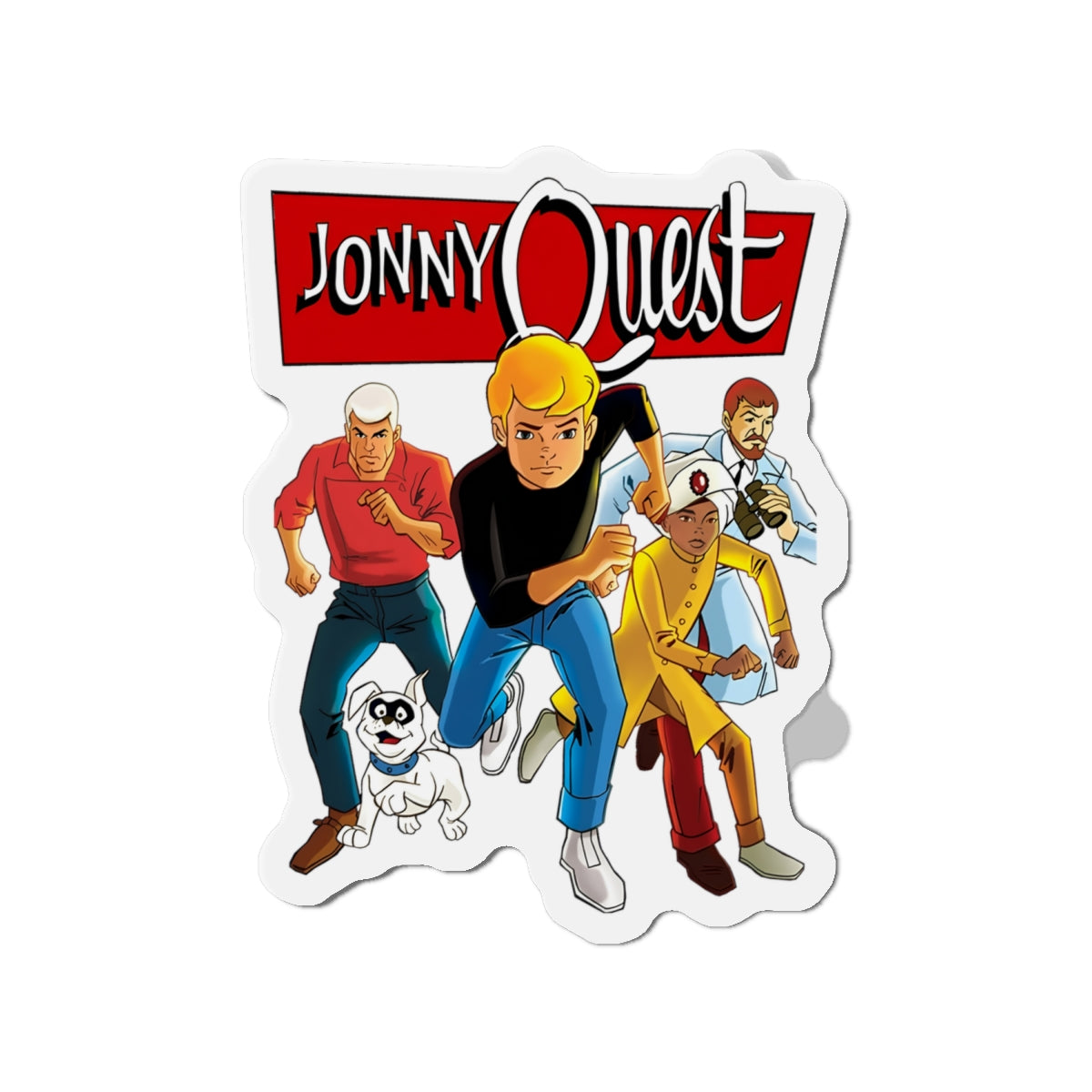 Jonny Quest Die-Cut Magnet - Hanna-Barbera Cartoon - Hadji, Bandit, Benton Quest, Race Bannon - 3", 4", 5", 6"