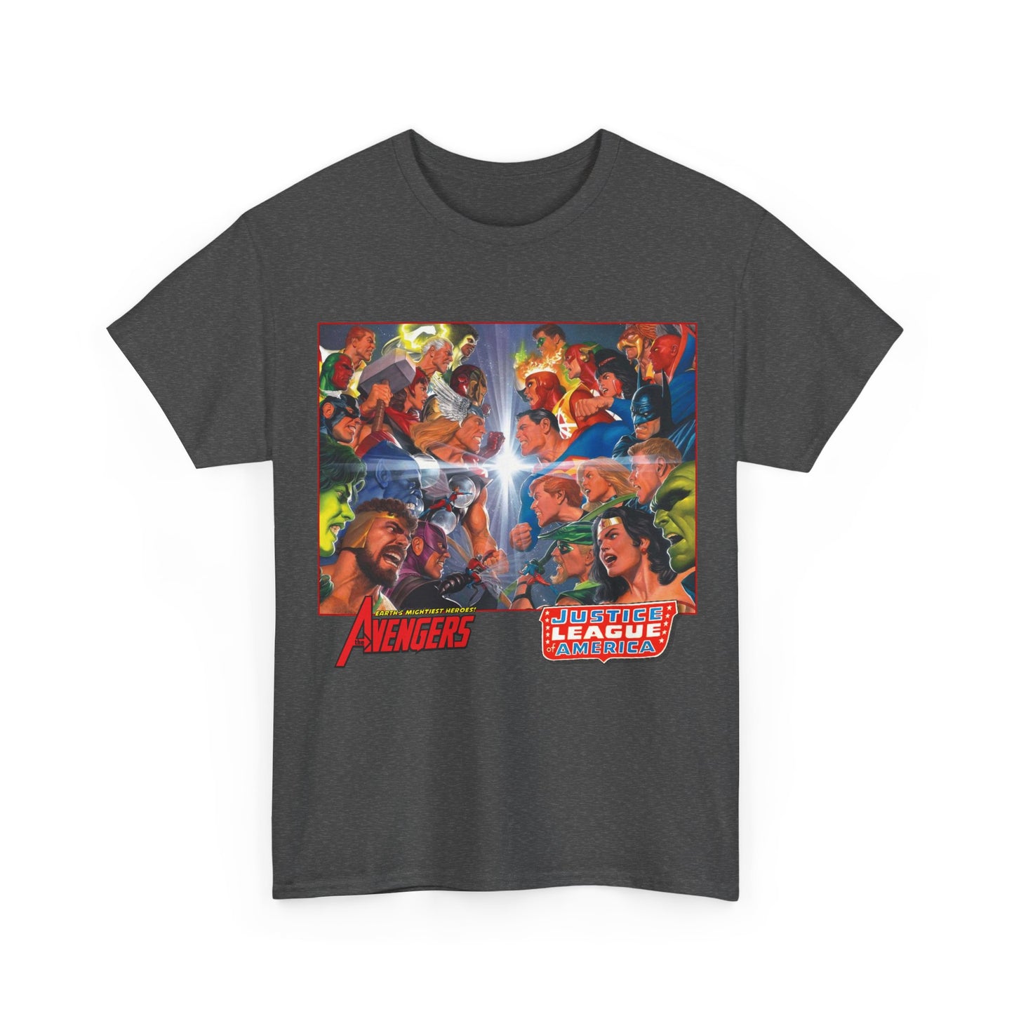 Avengers/Justice League of America T-Shirt - Alex Ross Art, George Perez Homage - DC Comics, Marvel Comics