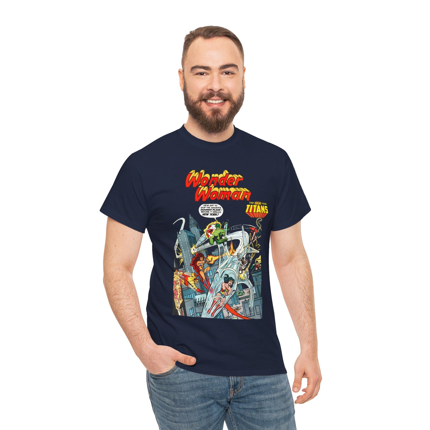 Wonder Woman/New Teen Titans T-Shirt - Ross Andru Art - Wonder Girl, Starfire, Cyborg, Raven - #287 Cover Art - DC Comics
