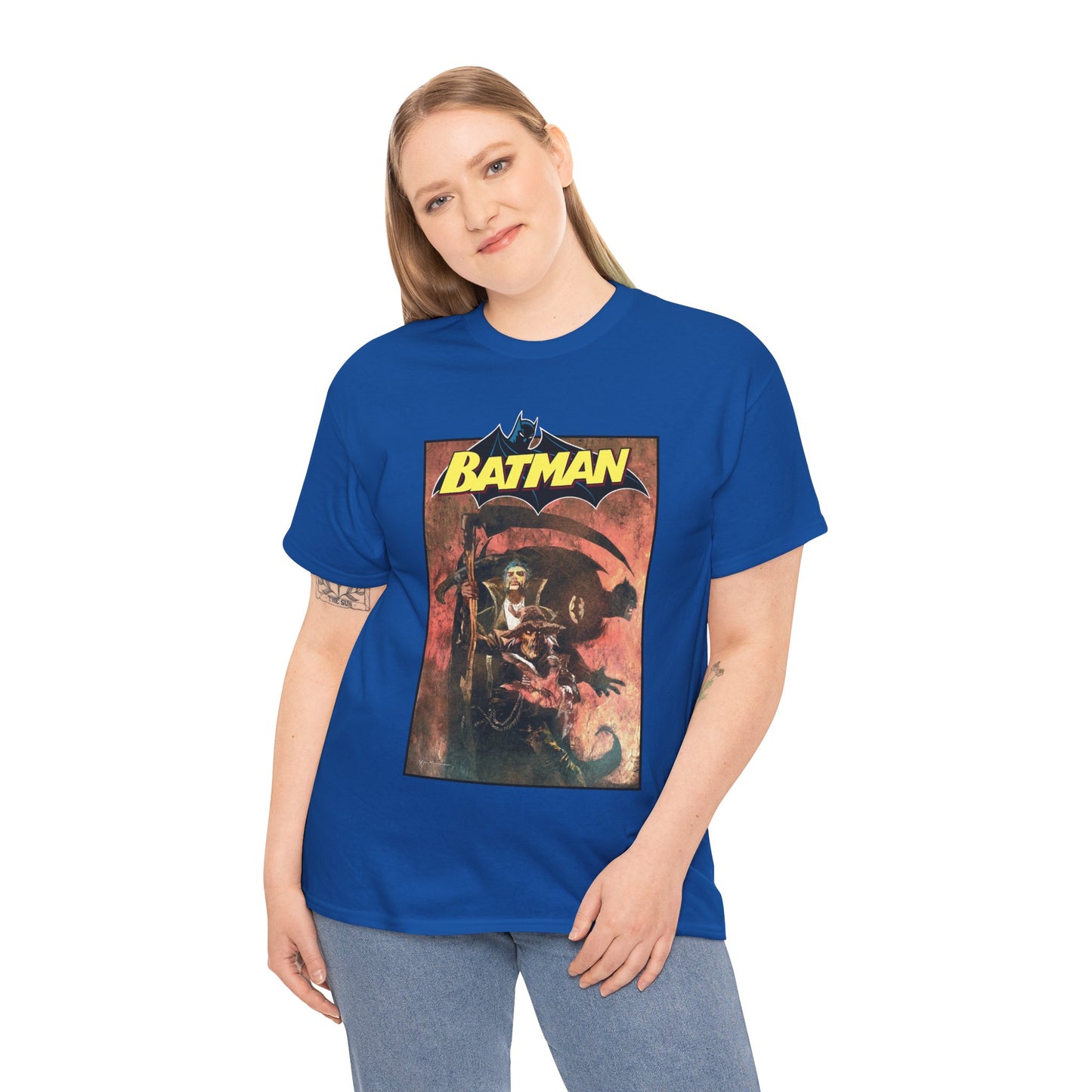 Batman T-Shirt - Bill Sienkiewicz Art - With Scarecrow & Ra's Al Ghul - DC Comics