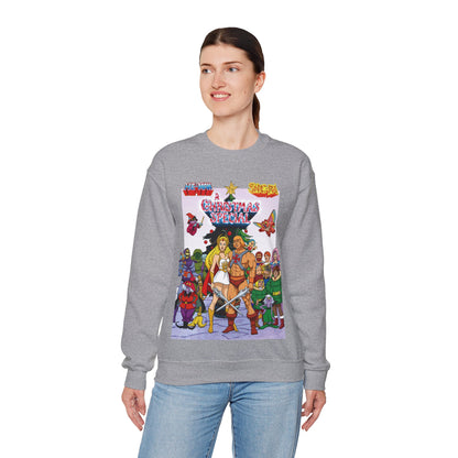 He-Man & She-Ra Christmas Crewneck Sweatshirt - Masters of the Universe, Princess of Power - Filmation Holiday Special