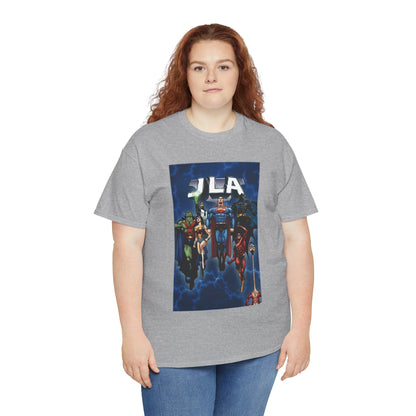 JLA T-Shirt - Doug Mahnke Art - Superman, Batman, Wonder Woman, Aquaman, Green Lantern, Flash, Martian Manhunter - DC Comics