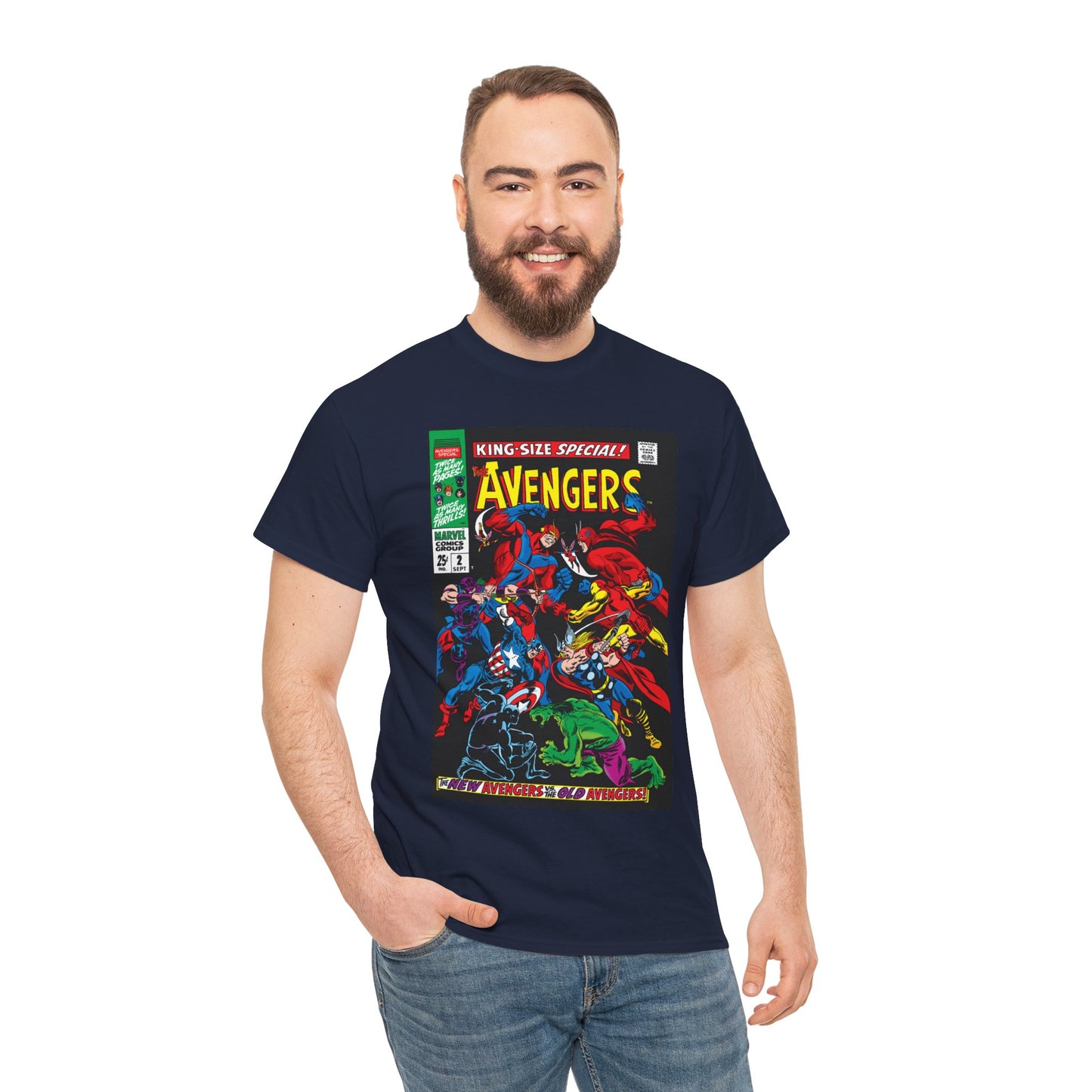 Avengers T-Shirt - Annual #2 Cover Art - New Avengers Vs Old Avengers - Marvel Comics