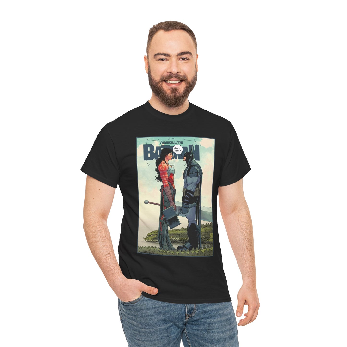 Absolute Batman & Absolute Wonder Woman T-Shirt - Nick Dragotta Art - Go to Hell? - DC Comics