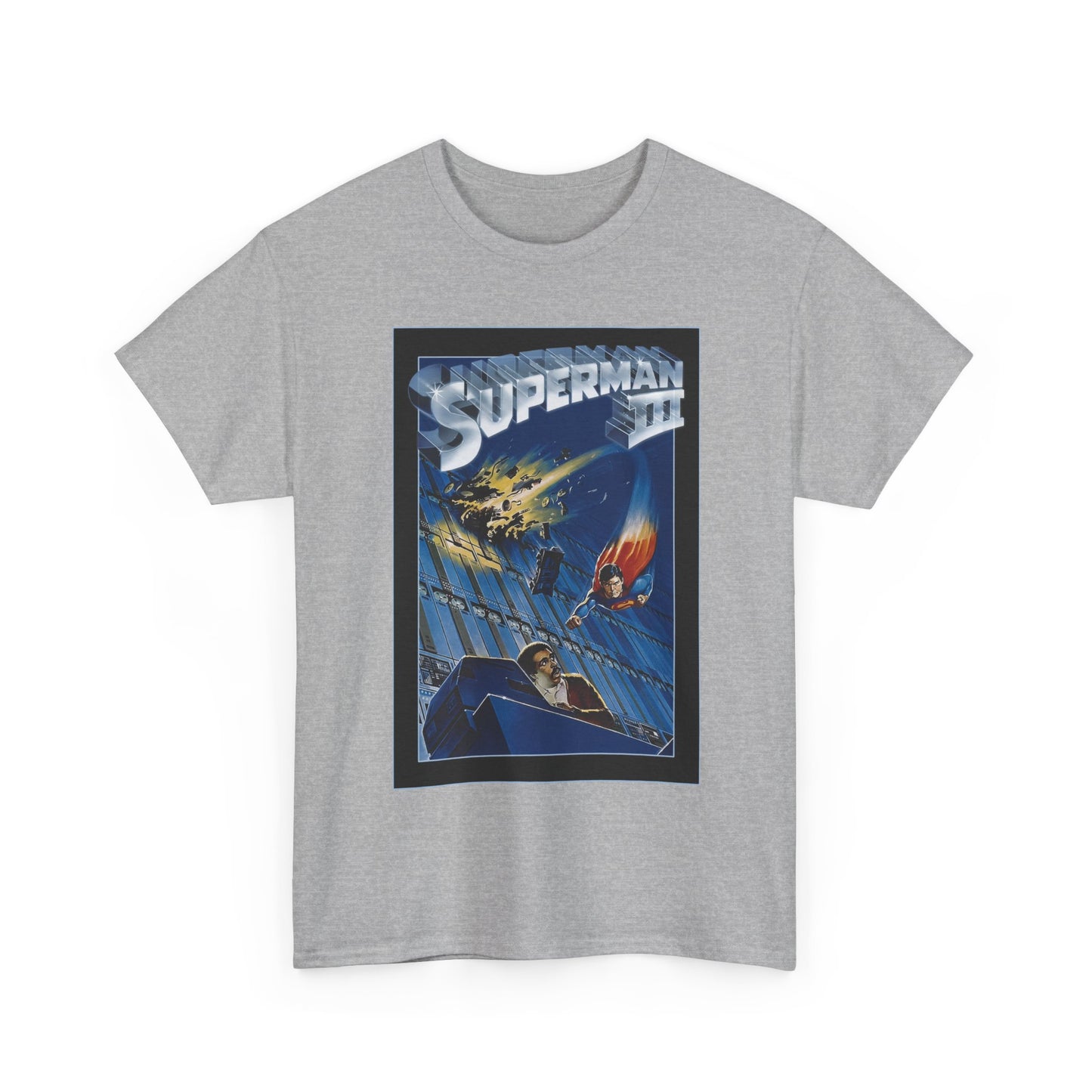 Superman III T-Shirt - Movie Poster Art - Christopher Reeve & Richard Pryor - Metropolis, Man of Steel - DC Comics