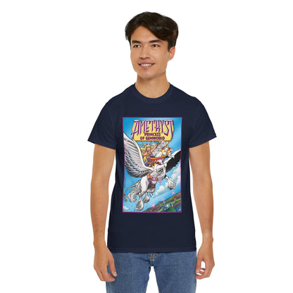 Amethyst Princess of Gemworld T-Shirt - George Perez Art - Riding Her Pegasus - DC Comics