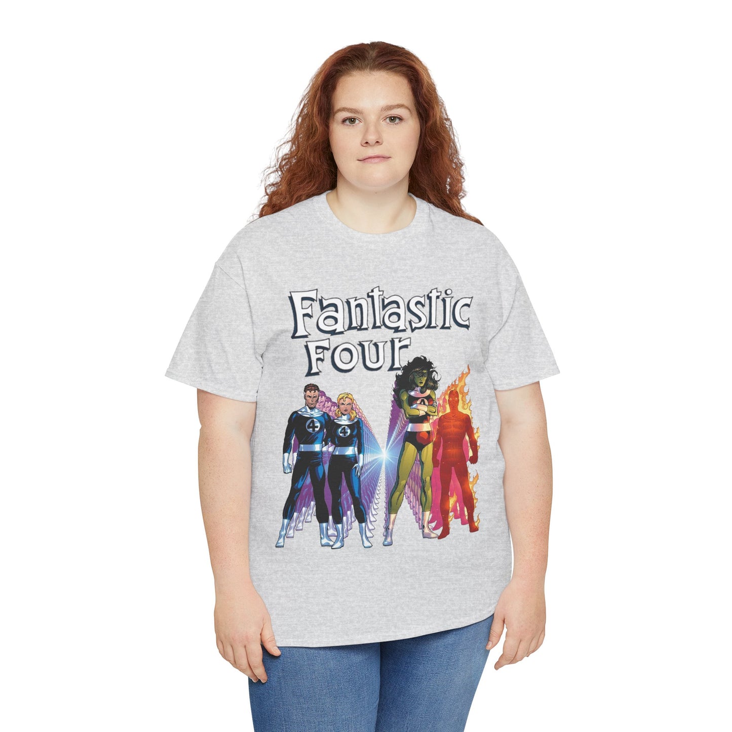 Fantastic Four T-Shirt - John Byrne Art - She-Hulk, Reed Richards, Human Torch, Invisible Woman - Marvel Comics