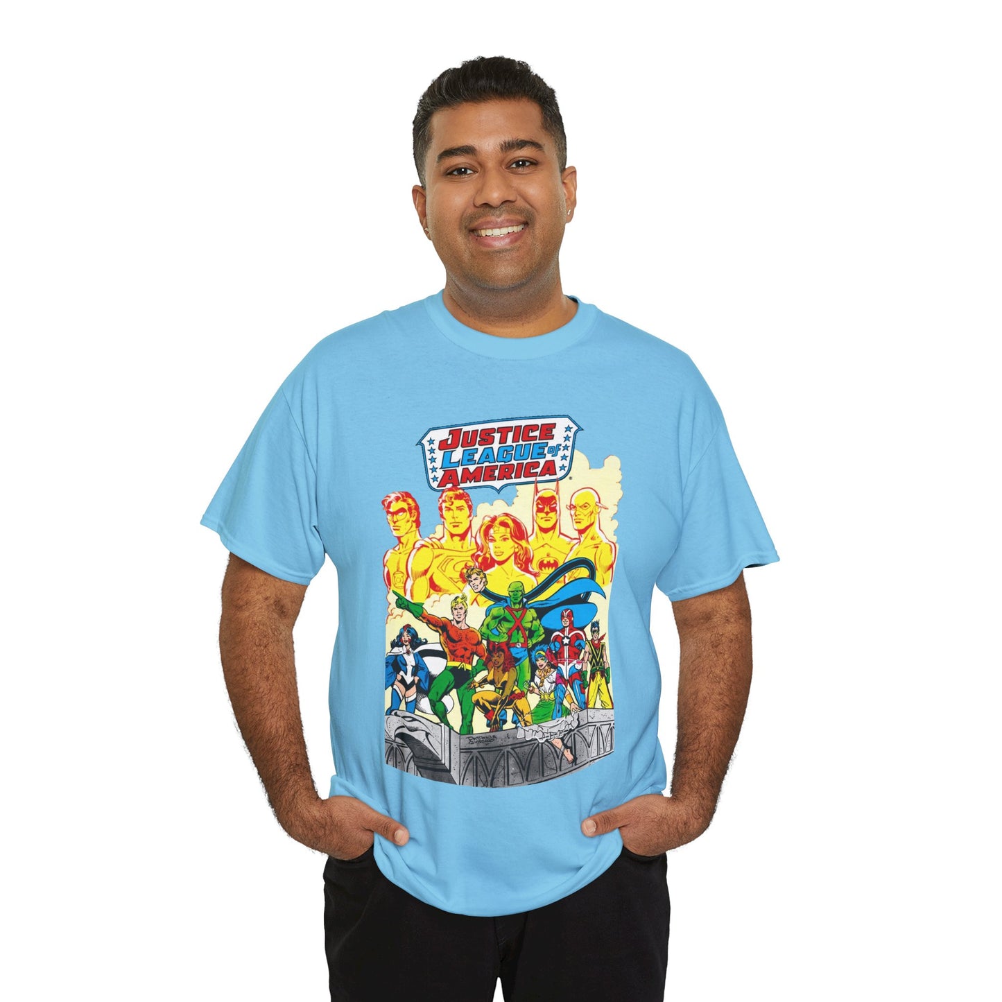 Justice League Detroit T-Shirt - Aquaman, Elongated Man, Zatanna, Vixen, Steel, Martian Manhunter, Vibe, Gypsy