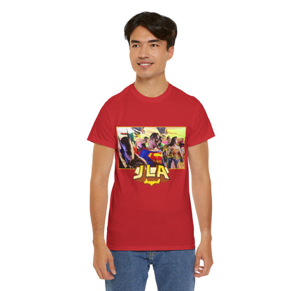 JLA T-Shirt - Alex Ross Art - Superman, Batman, Wonder Woman, Hawkman, Green Lantern, Black Canary, Flash, Martian Manhunter, Green Arrow - Justice League - DC Comics